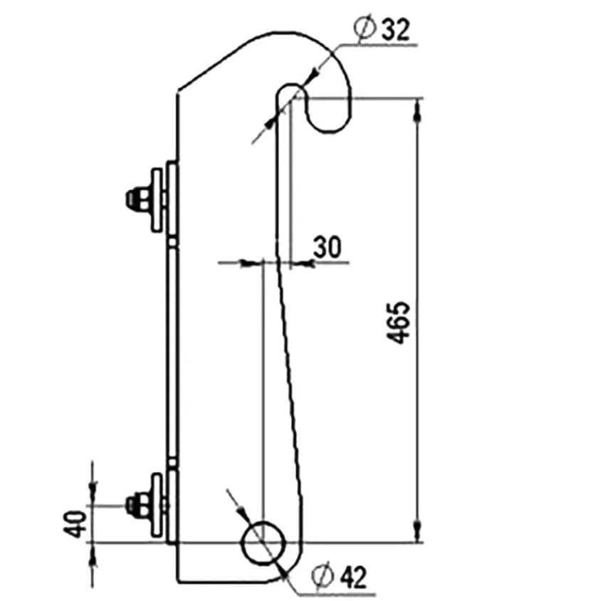 Plaque de montage Düvelsdorf D-Lock ; D-Lock S pour chargeuses sur pneus Volvo L20-25