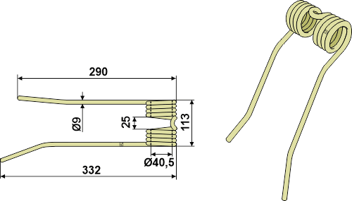 BL2446 Kreiselheuerzinken L - passend zu Vicon Strela PZ-192, VGPZ-192, 43892