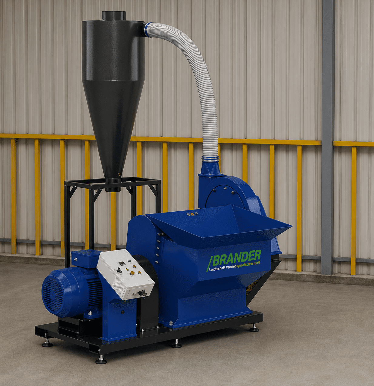 Industrie Hammermühle 86 kW mit Zyklon –  Schlagmühle für Holz, Getreide & Biomasse