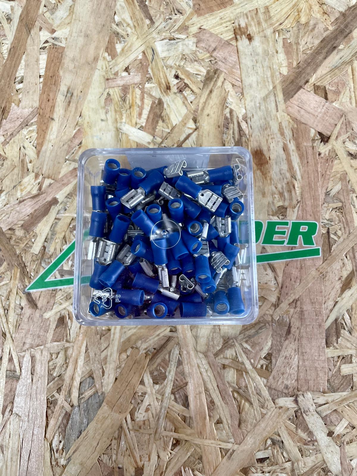 100x Flachsteckhülse 1,5 - 2,5mm² - blau