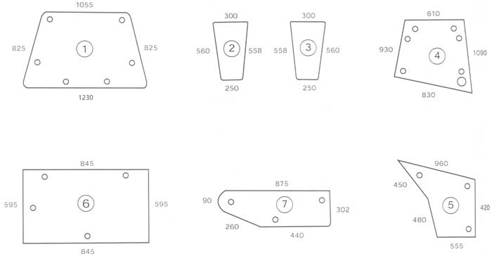 BL16090 Bild-Nr.: 7 - Heckscheibe unten für Typen: 743XL, 745XL, 844XL, 856XL, 595XL, 695XL, 795XL