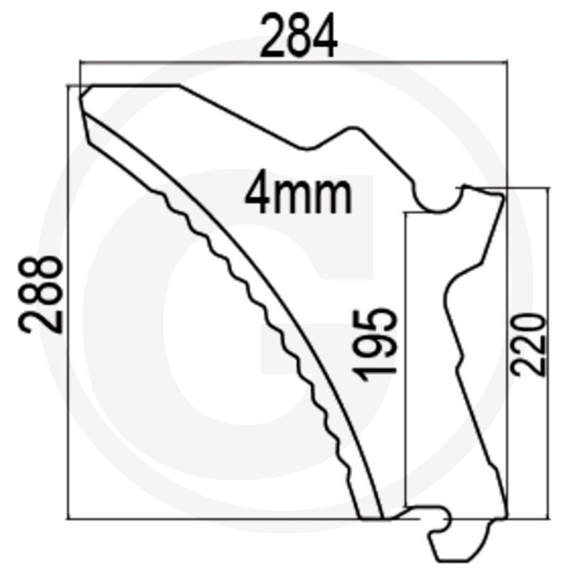 Pöttinger knife 288 x 284mm - BOSS, ERNTEBOSS, EUROPROFI I, EUROPROFI II, FARO, PRIMO, PROFI, HARVEST PROFI, LADEPROFI, SILOPROFI