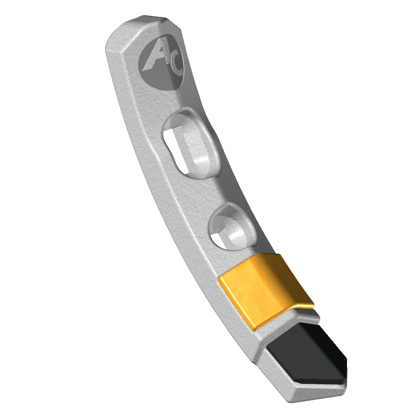BL41514 Vibrationseggenzinken gebogen 185*35*19, 2 Locher - Ø 10 - HR2