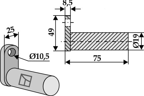 BL63-TAA-53 Bolzen 19mm - passend zu Taarup