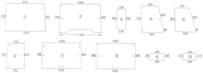 BL17270 Heckscheibe unten, aufstellbar