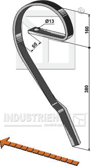 BL28690 Schleppzinken, linke Ausführung