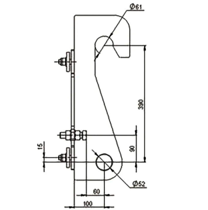 Kit de plaques de montage Düvelsdorf D-Lock pour chargeuse sur pneus Liebherr L506