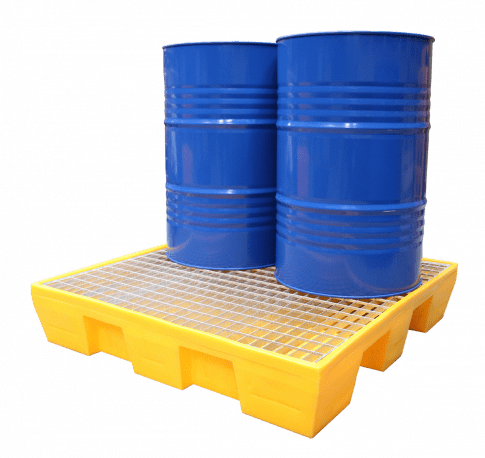 EMP Auffangwanne für 2 Fässer – 220 Liter | Gitterrost: verzinkter Stahl