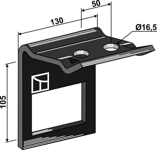 BL28584 Halter für Zinken 90x13 mit Verstärkungsfeder 90x11