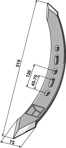 Gedrehtes Schar Ausführung links - passend zu Amazone Cenius, Centaur / Kongskilde / Howard