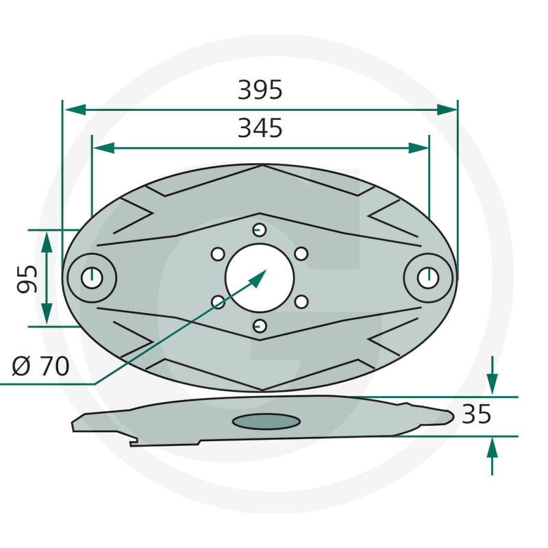 Mähscheibe - passend zu Pöttinger Cat, CatAlpin, CatDisc, CatNova, MulitCat
