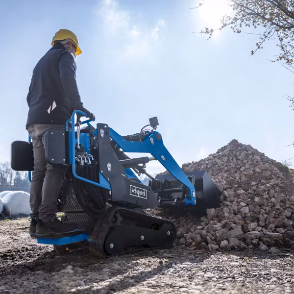 Scheppach MKL730 Raupen-Kompaktlader – 8,5 PS Benzinmotor, 200 kg Ladekapazität, E-Start, 740 mm Spurbreite, 80L-Ladeschaufel