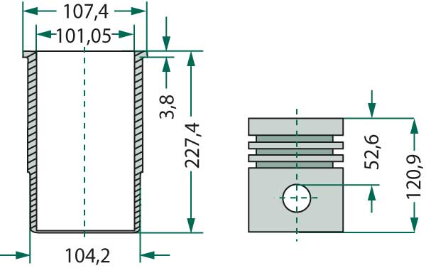 Landini engine type: A4.248 piston set cpl.