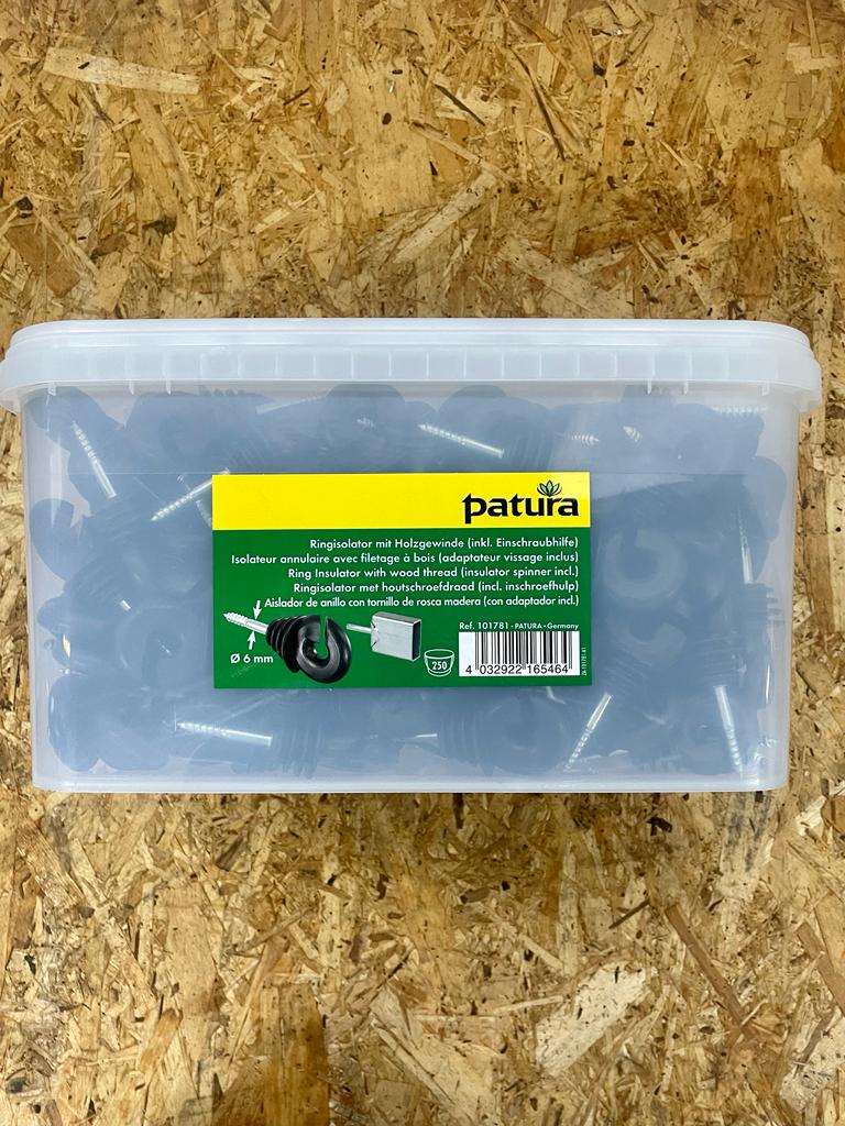 E007185 250x Patura Ringisolator mit Holzgewinde