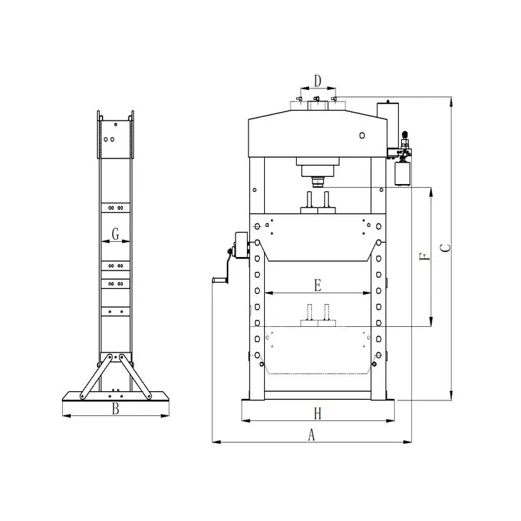 Elmag Hydraulische Werkstattpresse 30 Tonnen – Profi Presse mit Handpumpe, Manometer & Säulenkonstruktion