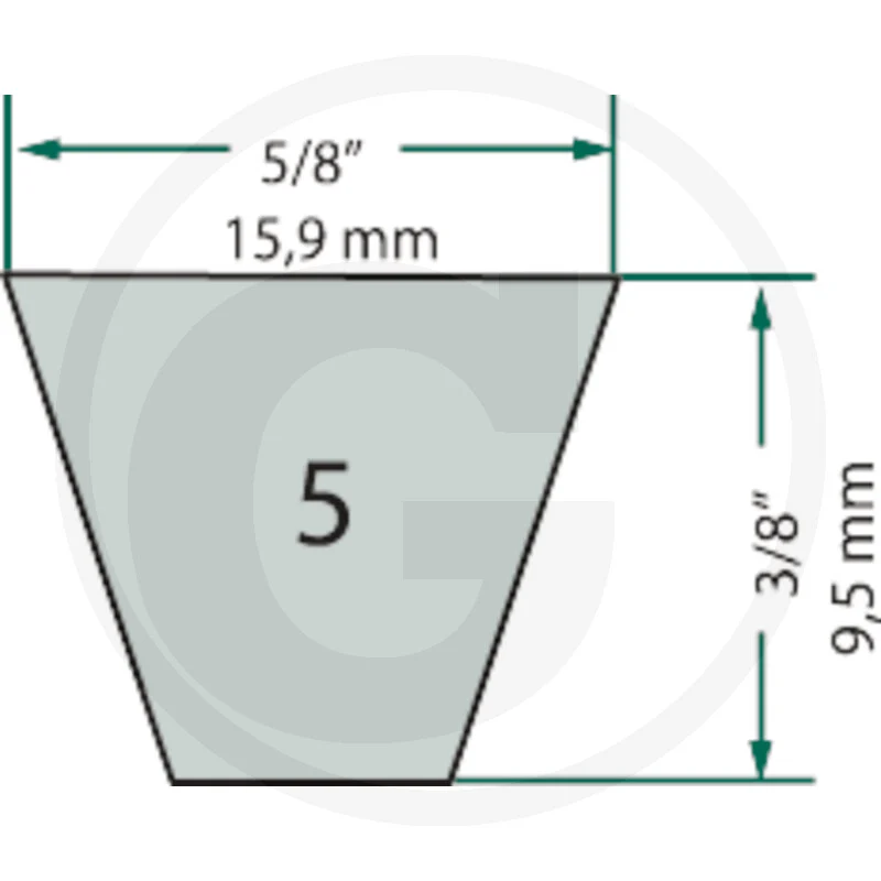 V-belt mower deck - fits Kubota K541071410 / K541071411 / DRY-5L530K / 5L530