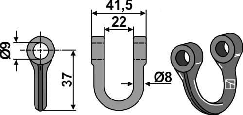 BL4212 Schäkel - passend zu Ferri 0901118 / Maschio T18004065