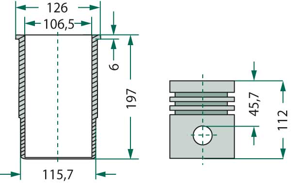 John Deere Motortypen: 4039T, 4239T, 6359T, 3029T, 3179T Kolbensatz kpl.