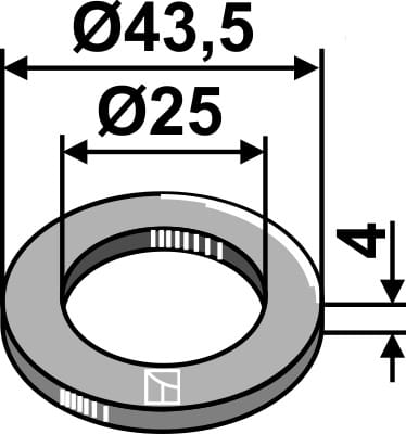 Scheibe Ø43,5x4xØ25