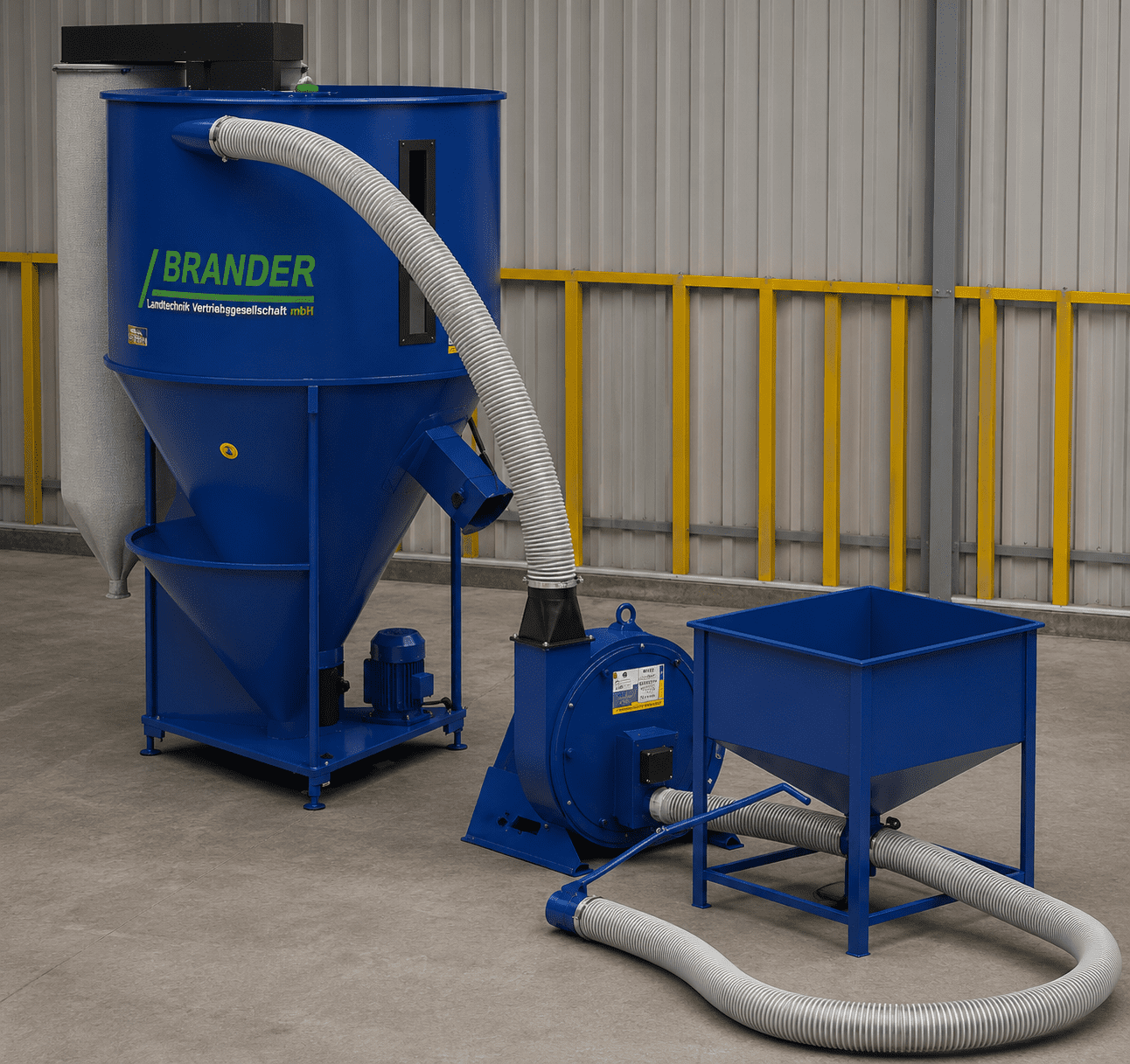 Hammermühlen Komplettsystem mit Zyklon & Vorratsbehälter – Schüttgutverarbeitung 4 kW