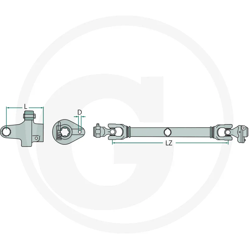 Cardan shaft star ratchet coupling - torque 1200mm