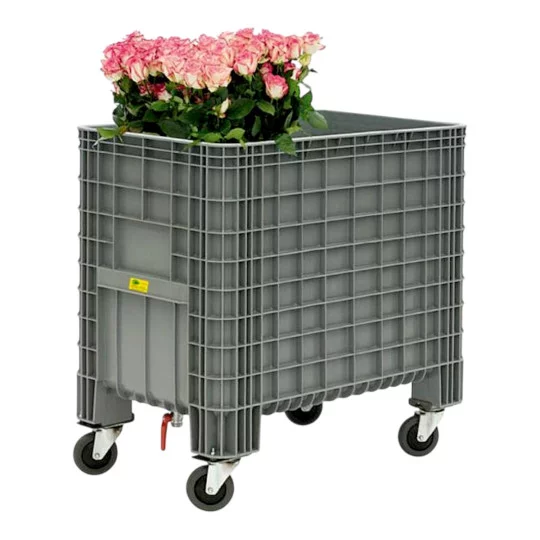 transportable-bin, plastic crate, garden cart, flower bin, wheeled container