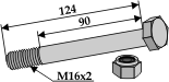 BL3438 Schraube mit Sicherungsmutter M16x124-8.8 für Gilbers