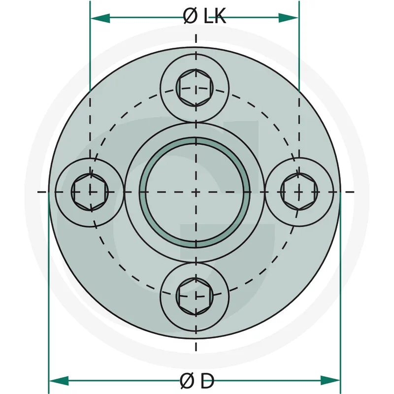 Screw-in pump flange - connection 1/2" BSP / 4x M8 x 20