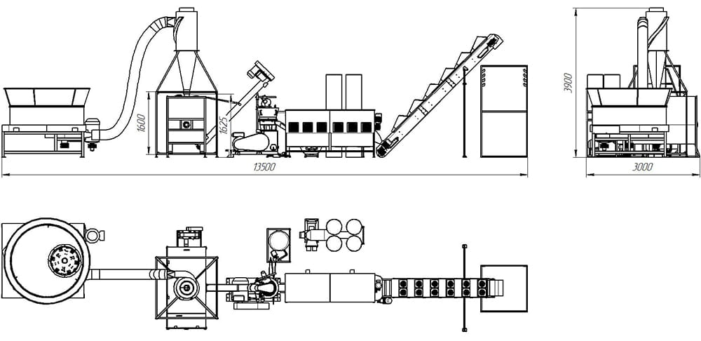 Straw pelleting plant up to 700 kg/h – High-performance production line 91 kW