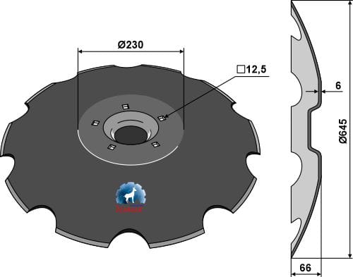 E007340 Gezahnte Scheibe - Ø645x6 - passend zu Lemken 34910031