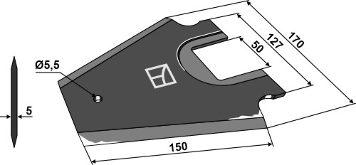 Lame de chariot de chargement 150 mm - compatible avec les Schuitemaker Rapide 100, 135 et 185