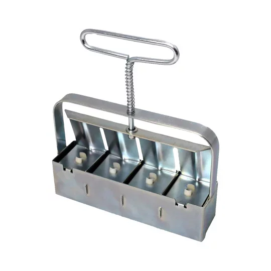 Einhand-Erdpresse für 4 Erdblöcke 50x50x50 mm | Profi Soil Block Maker aus verzinktem Stahl mit 6 mm Stiften
