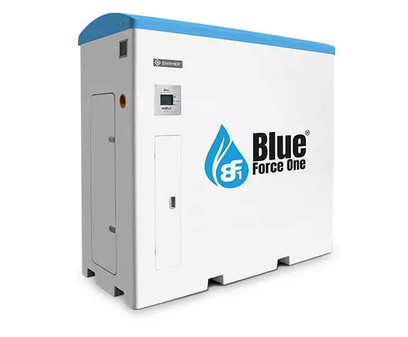Wasserentnahmesystem, Speicher, Blaues Logo, Industriemodul, Tank