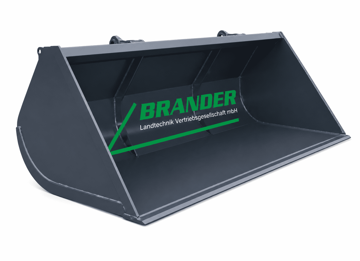 Godet arrondi avec mini-attelage européen | Godet de chargeur frontal avec plaque arrière