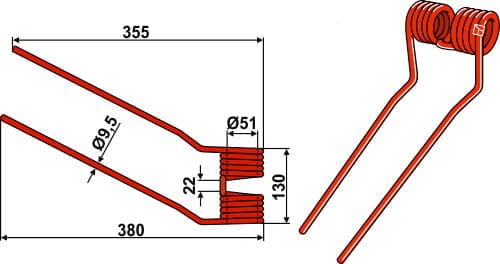 BL2497 Heuwenderzinken R - passend zu Niemeyer 600062