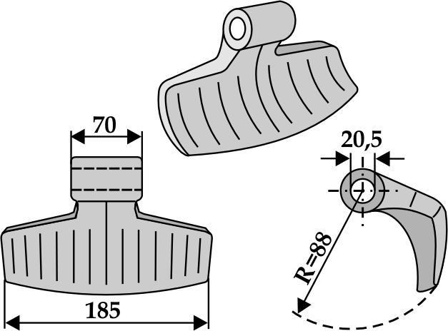 BL63-RM-5-20 Hammerschlegel - passend zu Aedes / Seko / Agricom