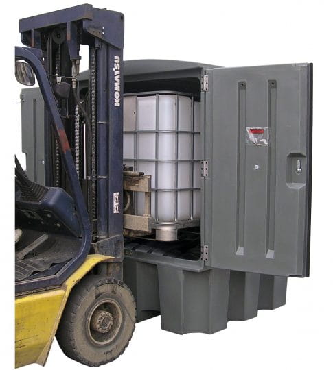 EMP  Auffangcontainer GM1 – Großvolumen 1100 Liter - unterfahrbar | Farbe: orange, mit Belüftungssystem