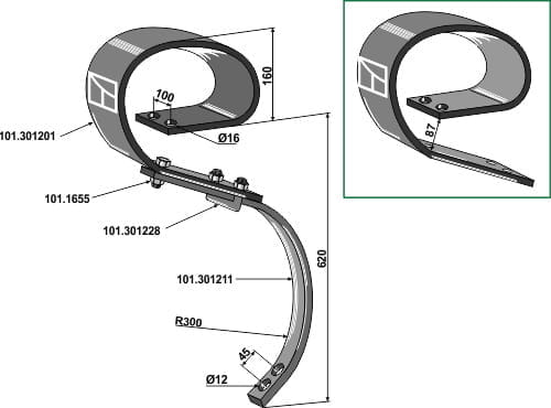 BL101.301221 Blattfederzinken TITAN ohne Schar