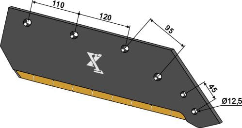 Interchangeable tip share - 14'' - right - carbide