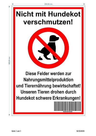 70903 Warnschild "Hundekot"