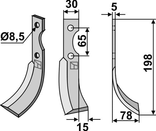BL5085 Fräsmesser 198x30mm rechts - passend zu Eurosystem 260015210