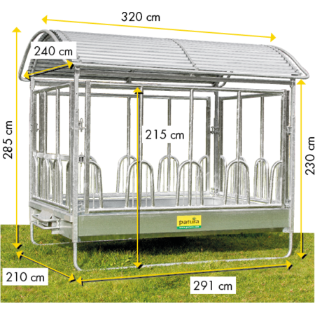 Patura Großballenraufe - mit Universalfressgittern