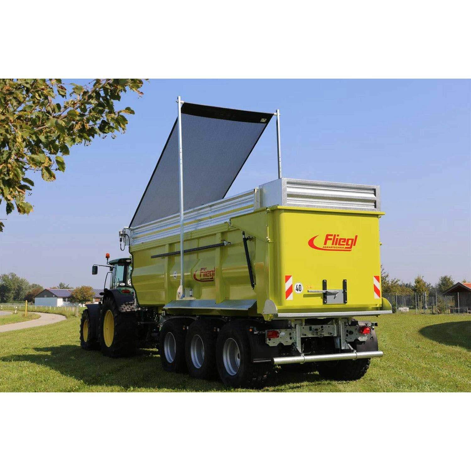 Landwirtschaftlicher Anhänger, Agraranhänger, Schubraummulde?, Gelber Anhänger, Dump-Anhänger