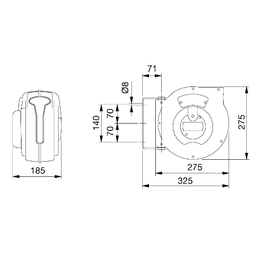 Automatischer Schlauchaufroller ROLL AIR JUNIOR 9 – 9 m PU-Druckluftschlauch, 8×12 mm