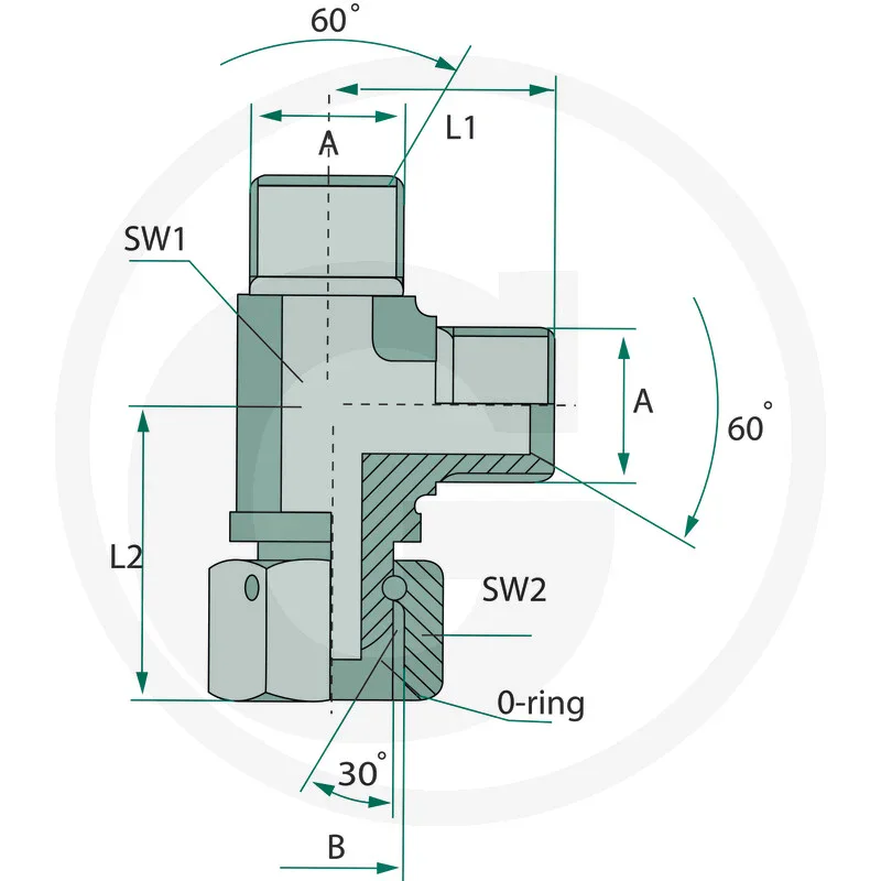 L- Adapter - AG M16x1,5 / IG M16x1,5