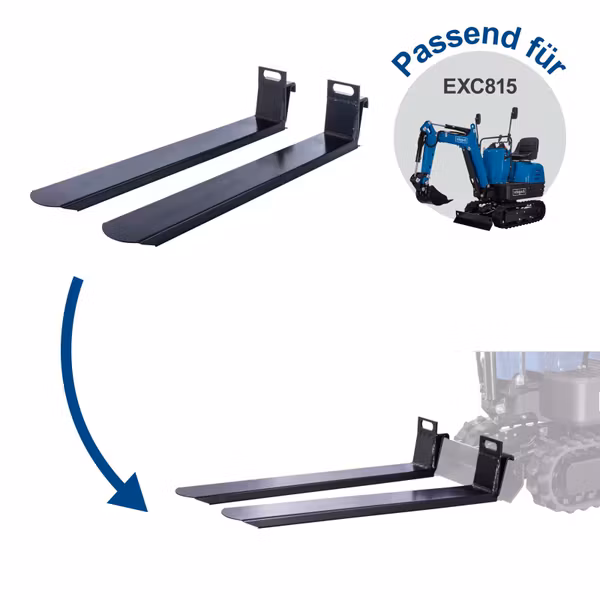 Scheppach EXC815 Benzin-Mini-Bagger XXL Set – 8,5 PS, 1200 mm Grabtiefe, 2330 mm Reichweite, 690 mm Spurbreite, 360° drehbar, Komplett-Zubehör
