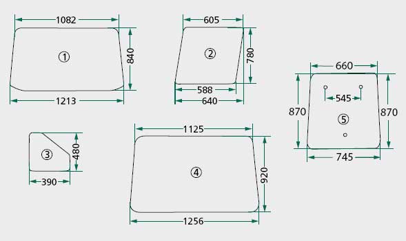 ET03170 Bild-Nr. 3 - Türscheibe unten für Typen: MTS 80, 82, 900, 920