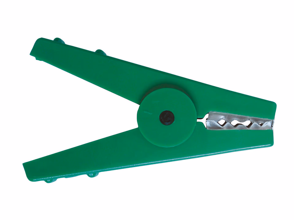 Alligator clip, green, single