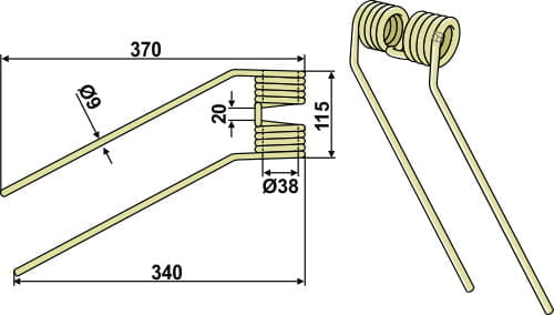 BLET30246 Federzinken L - passend zu Claas 0009263710, 9263710, 43999.10
