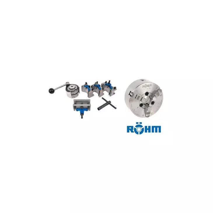 ELMAG Universal-Drehmaschine PROFI 914/150 N, inkl. RÖHM-Drehfutter und Schnellwechsel-Stahlhalter Set System Multifix, betriebsbereit; Spitzenweite 914 mm